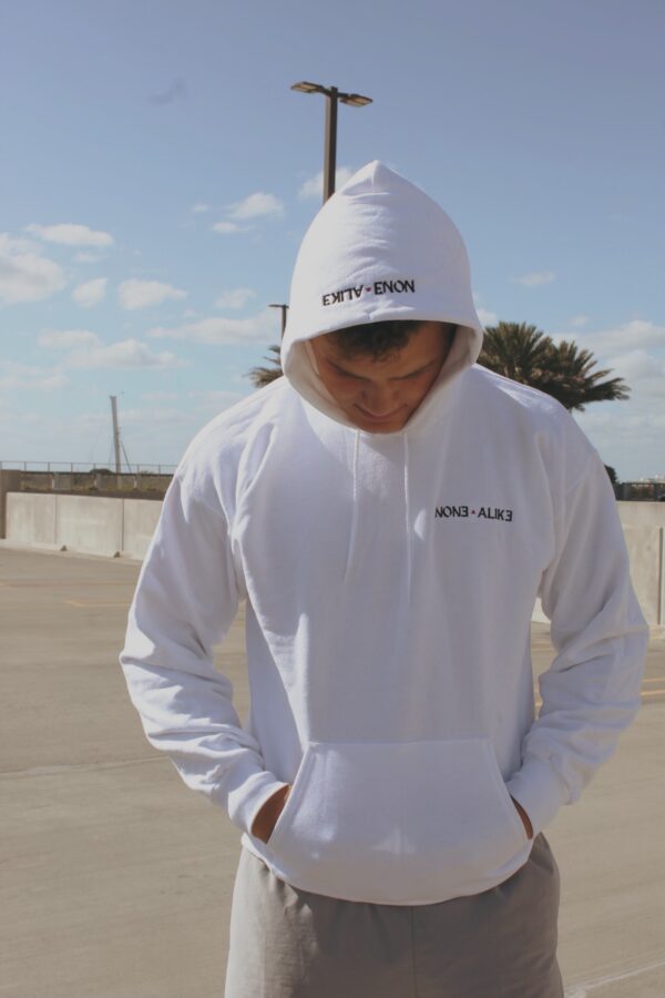 White NA Manuscript Hoodie